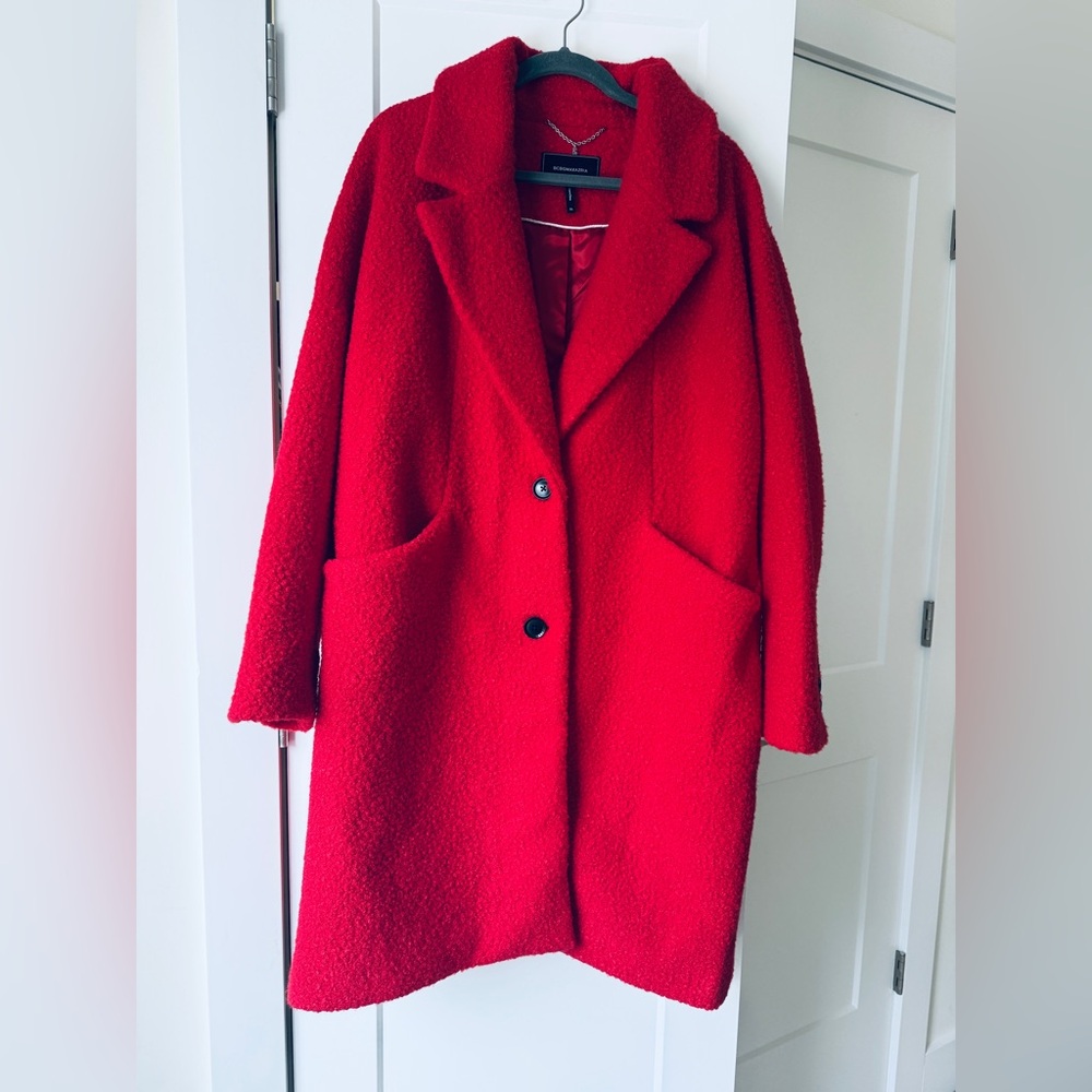BCBGMaxazria Red Teddy Jacket - like new